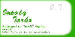 ompoly tarko business card
